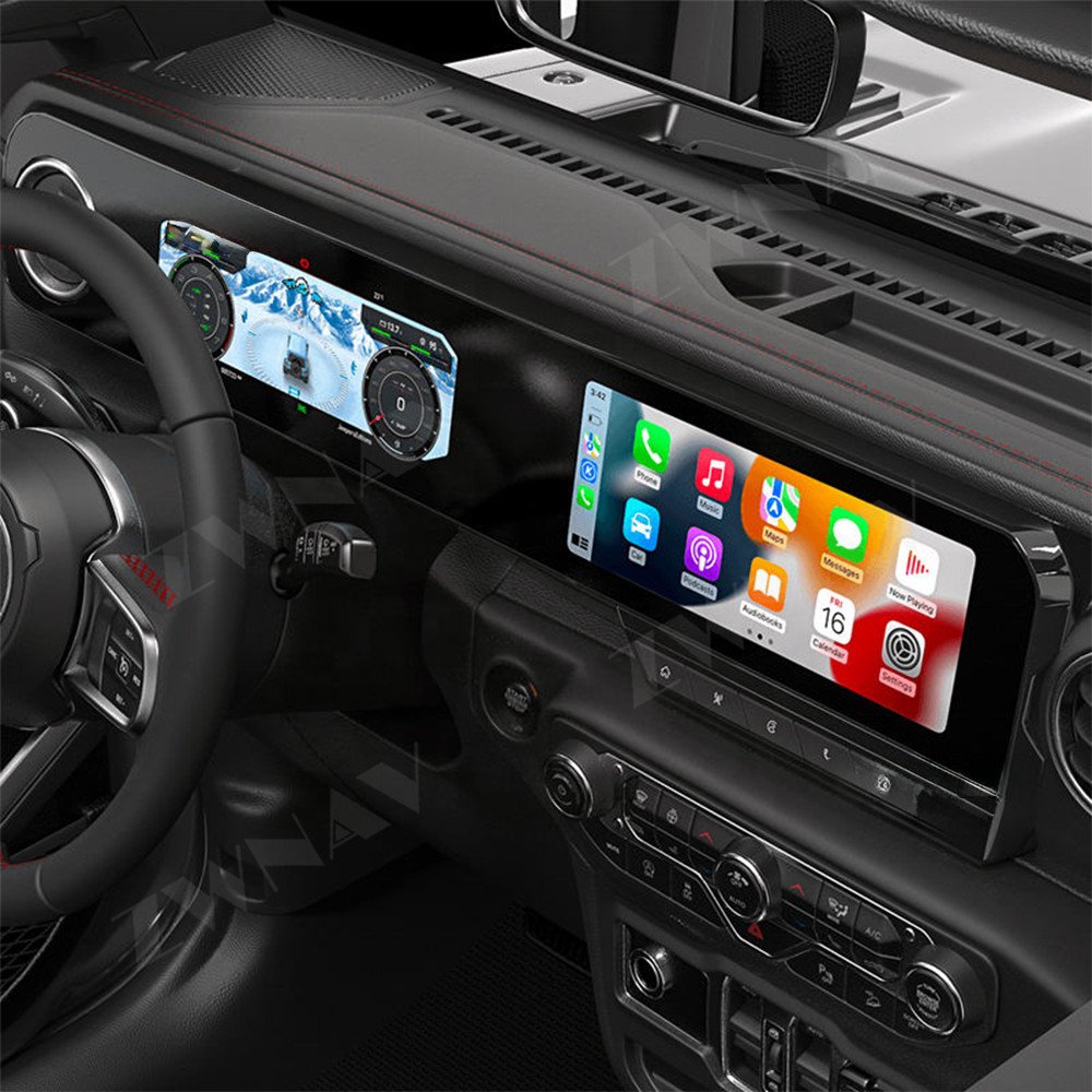 ZWNAV Android Car Radio Long Strip QLED Screen Multimedia Player For Jeep Wrangler JL Gladiator 2018-2024 Digital Dashboard