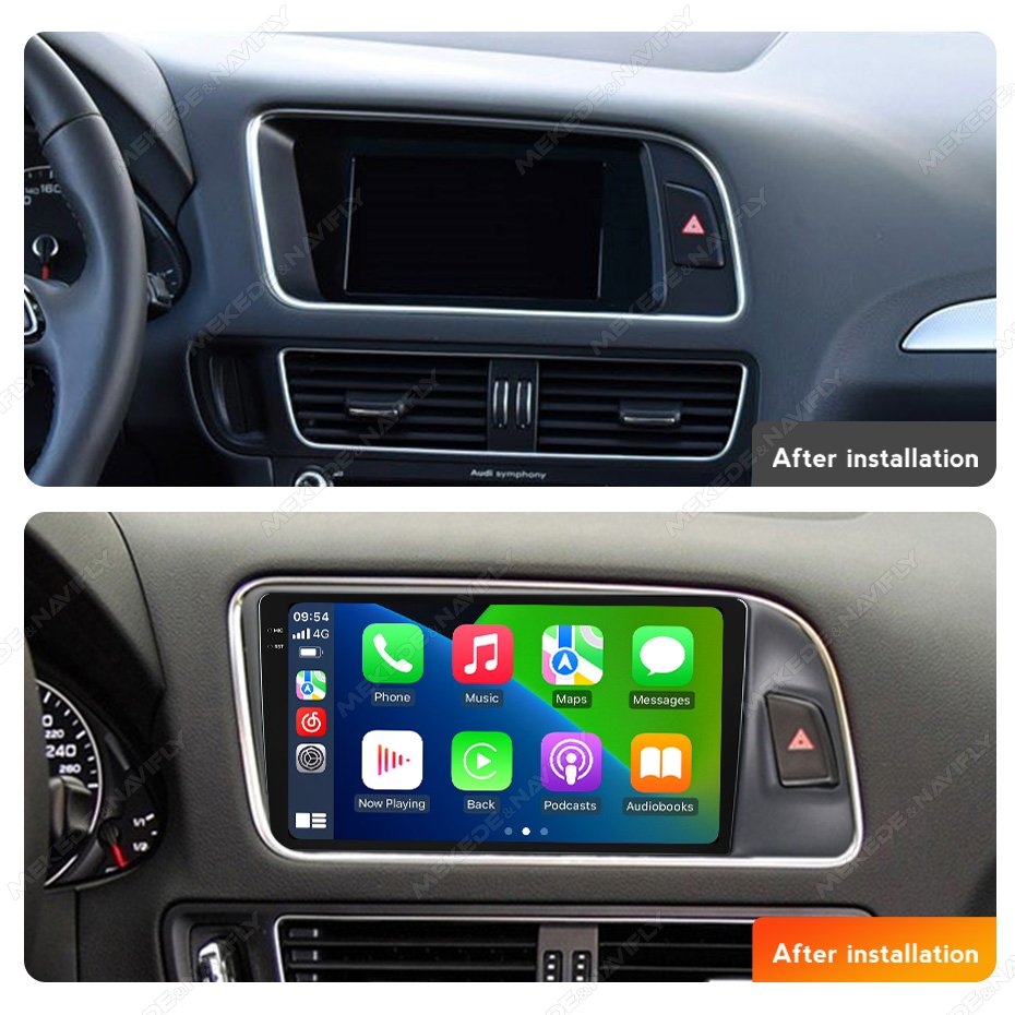 MEKEDE MS gps navigation Android car screen 8+256G WiFi 4G 8core music video player for Audi Q5 2005-2017