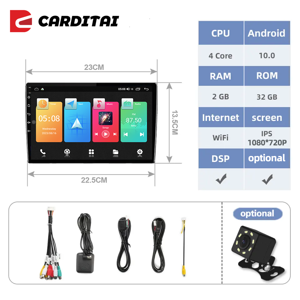 9" 1+16/2+32 Android 11 Car Stereo Double Din Touch Screen 2 Din Car Radio Video Autoradio GPS WIFI BT FM RDS