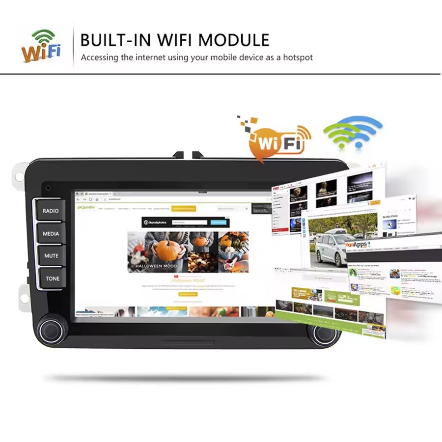 7 Inch IPS Touch Screen Autoradio 2 Din Car Radio Stereo Gps Wifi Bt Fm For Volkswagen Vw passat polo golf 5 6 touran Skoda