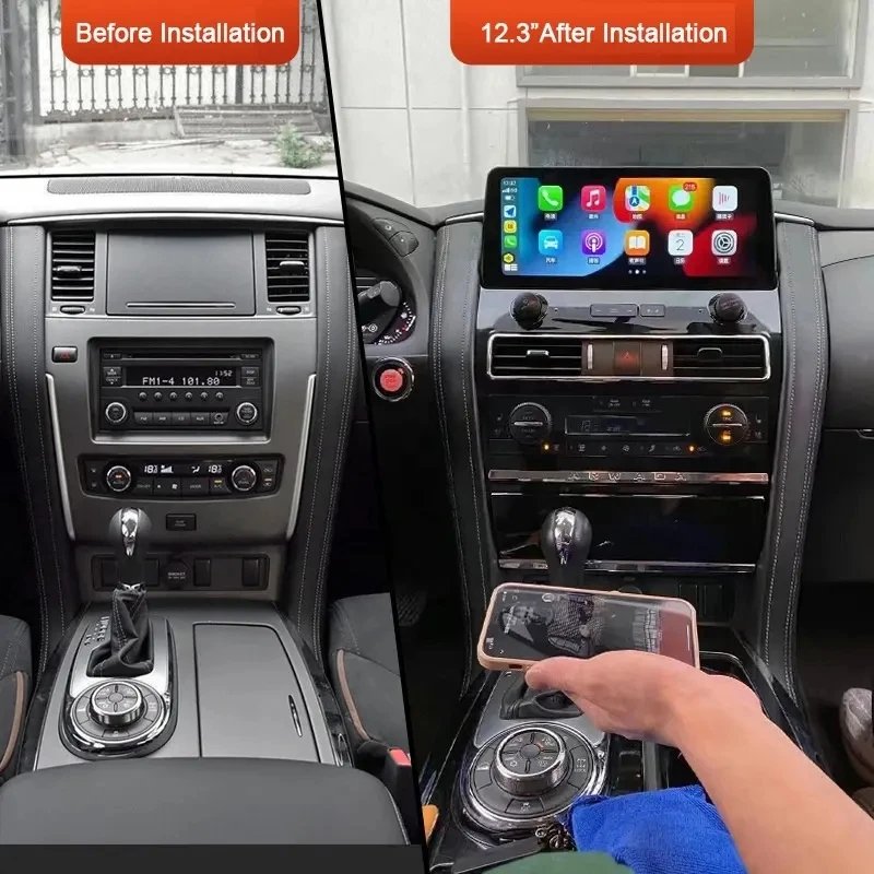 12.3" android car radio For Nissan Patrol Y62 Infiniti QX80 QX56 Amanda 2010 - 2020 carplay autoradio GPS navigation head unit