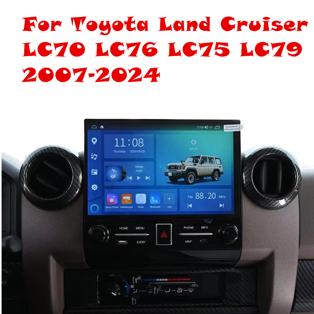 Android Car Radio Multimedia Video Player Navigation Wifi Carplay10.6 inch For Toyota Land Cruiser LC70 LC76 LC75 LC79 2007-2024