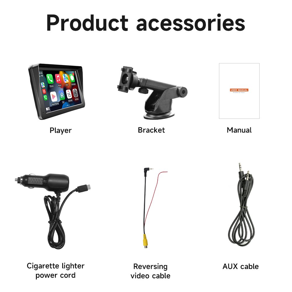 Portable Wireless Car Stereo 7 Inch HD Carplay Touch Screen MP5 Player wih CarPlay link Player Video Player
