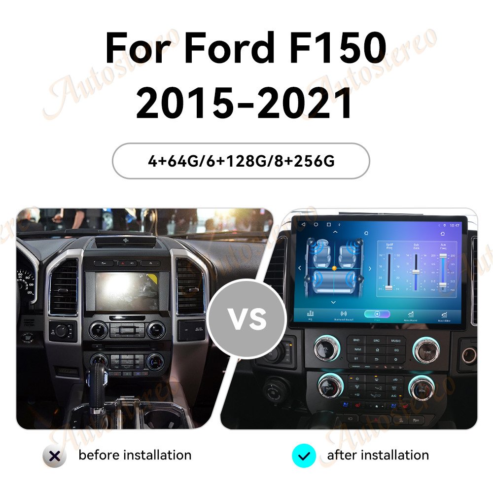 Autostereo Android 13.0 Car Multimedia Player For Ford F150 2015-2020 Audio Radio Stereo Head Unit GPS Navigation Tesla Style