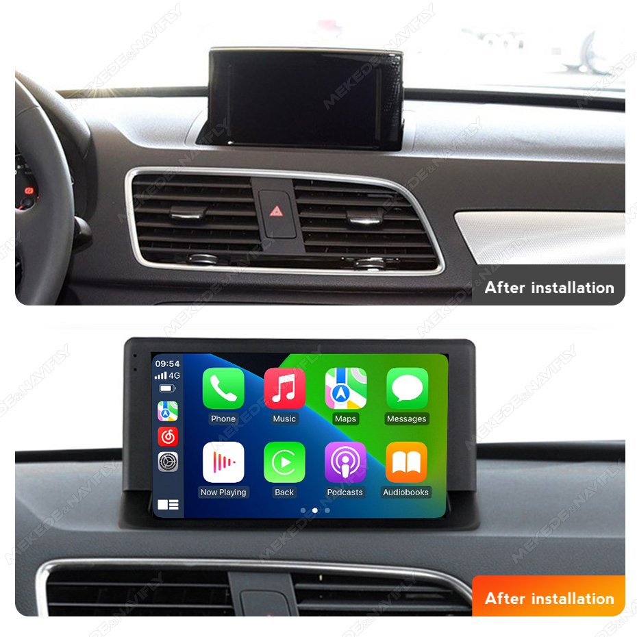 MEKEDE MS car-play auto 8+256GB Android screen gps navigation system for Audi Q3 2011-2018 with BT FM AM cooling fan