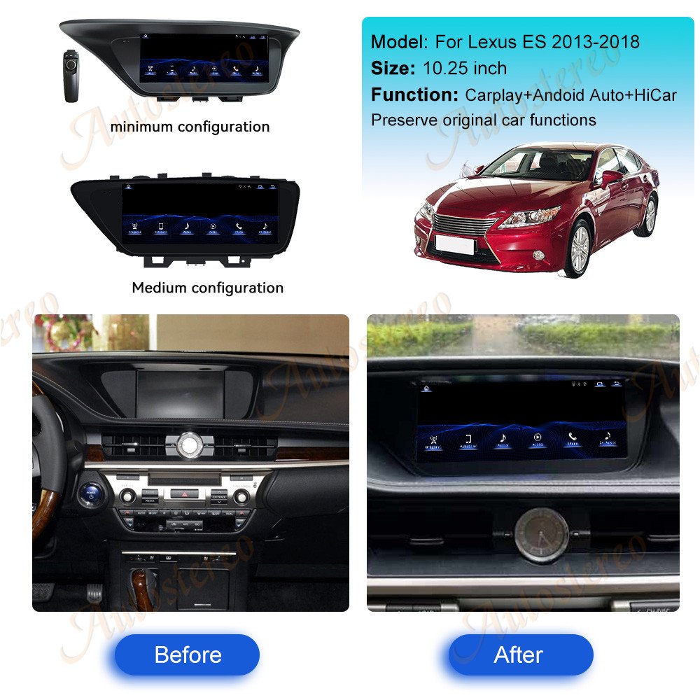 10.25/12.3 inch Linux System Car Radio For Lexus ES 2013-2018 GPS Navigation Stereo Multimedia Player Head Unit Audio DVD