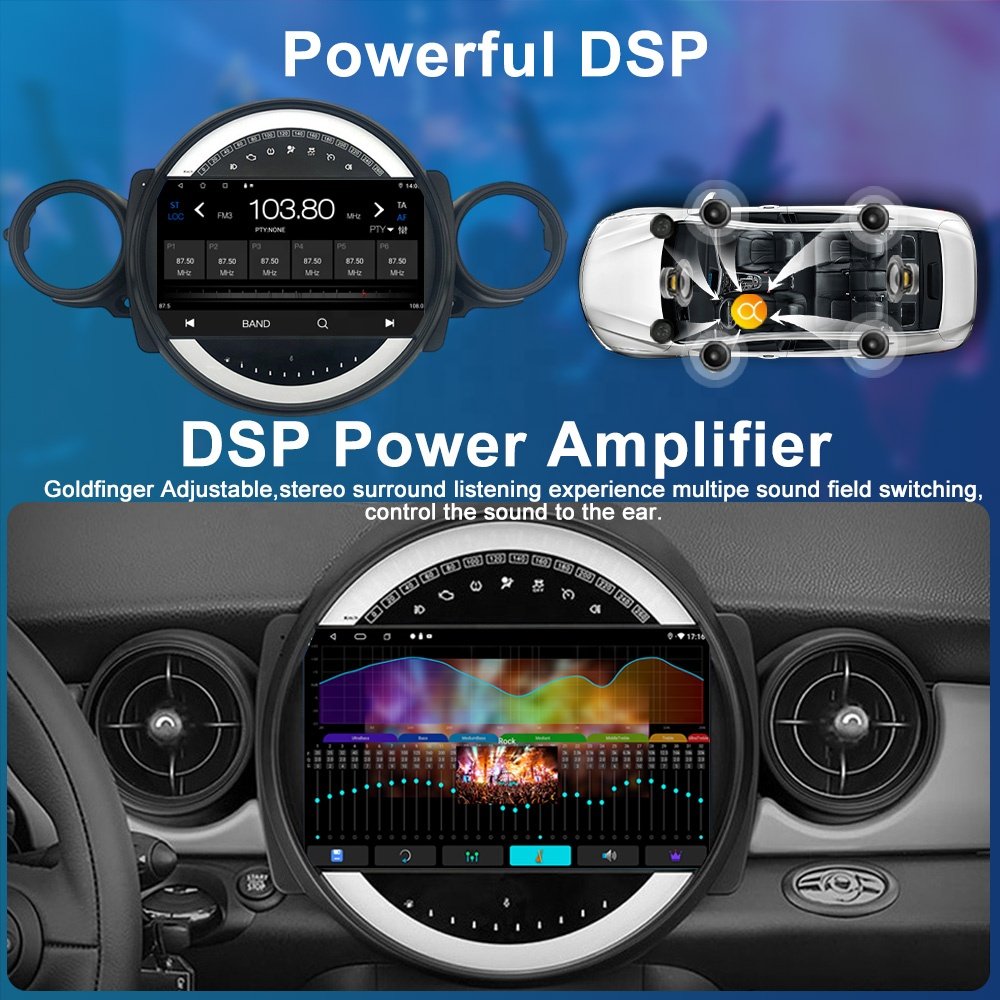Jmance Carplay GPS Navigation Android Auto 9 inch Head Unit Ram 2GB Rom 32/64GB 2 Din Car Radio For BMW Mini 2007 - 2015