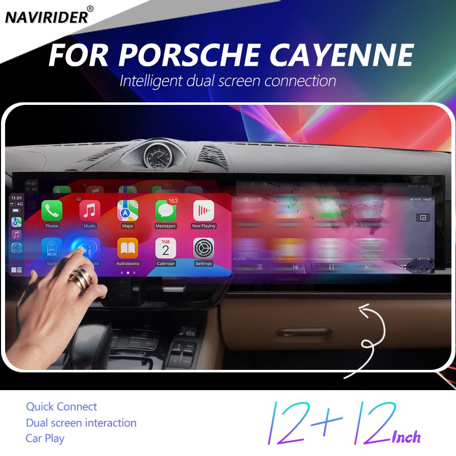 12"+12'' For Porsche Cayenne 958 92A 2010 -2018 Android Carplay Car Radio Stereo Video Player Multimedia Navigation Screen GPS