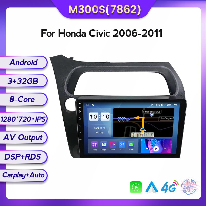 MEKEDE For Honda Civic 2006 2007 2008 2009 2010 2011 Car Video RDS Radio Multimedia Player Navigation GPS IPS Screen