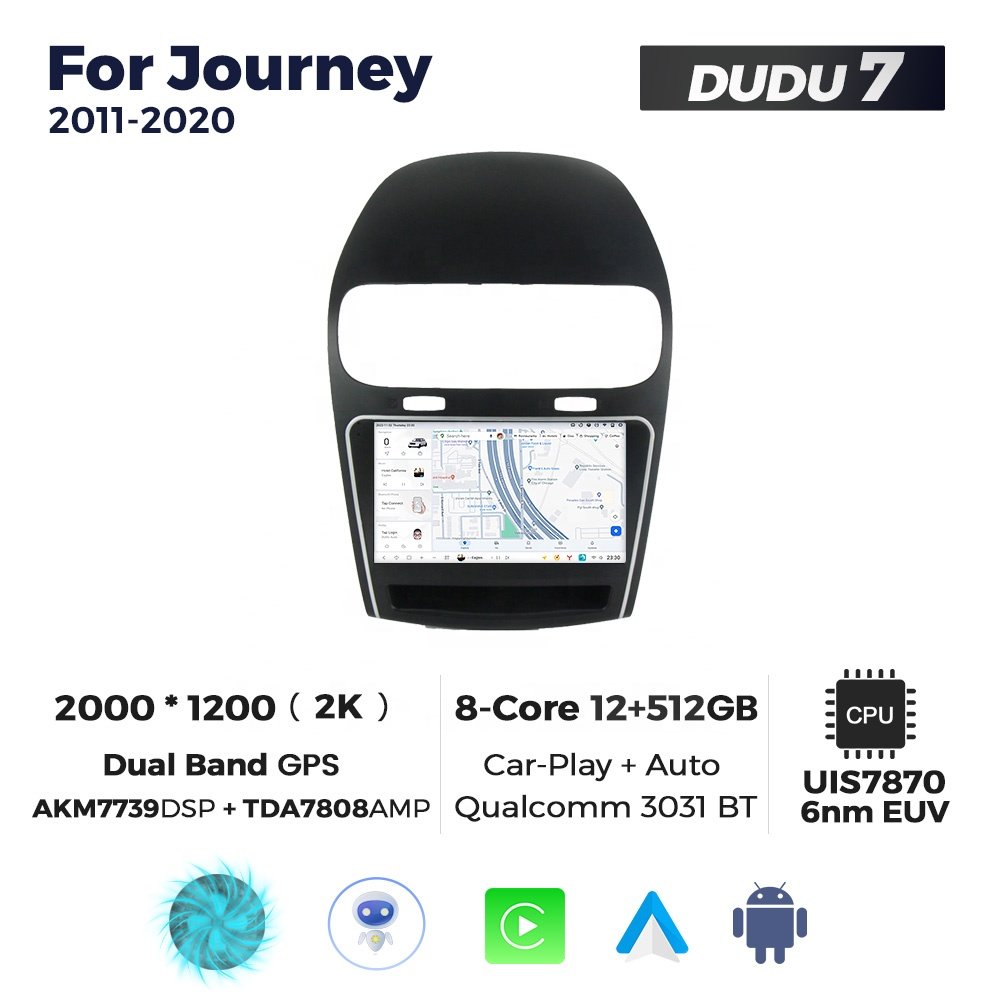 Mekede DUDU7 auto electronics Android Screen Multimedia dsp fm support dudu dab dvr dvd bt map for Dodge Journey 2011-2020