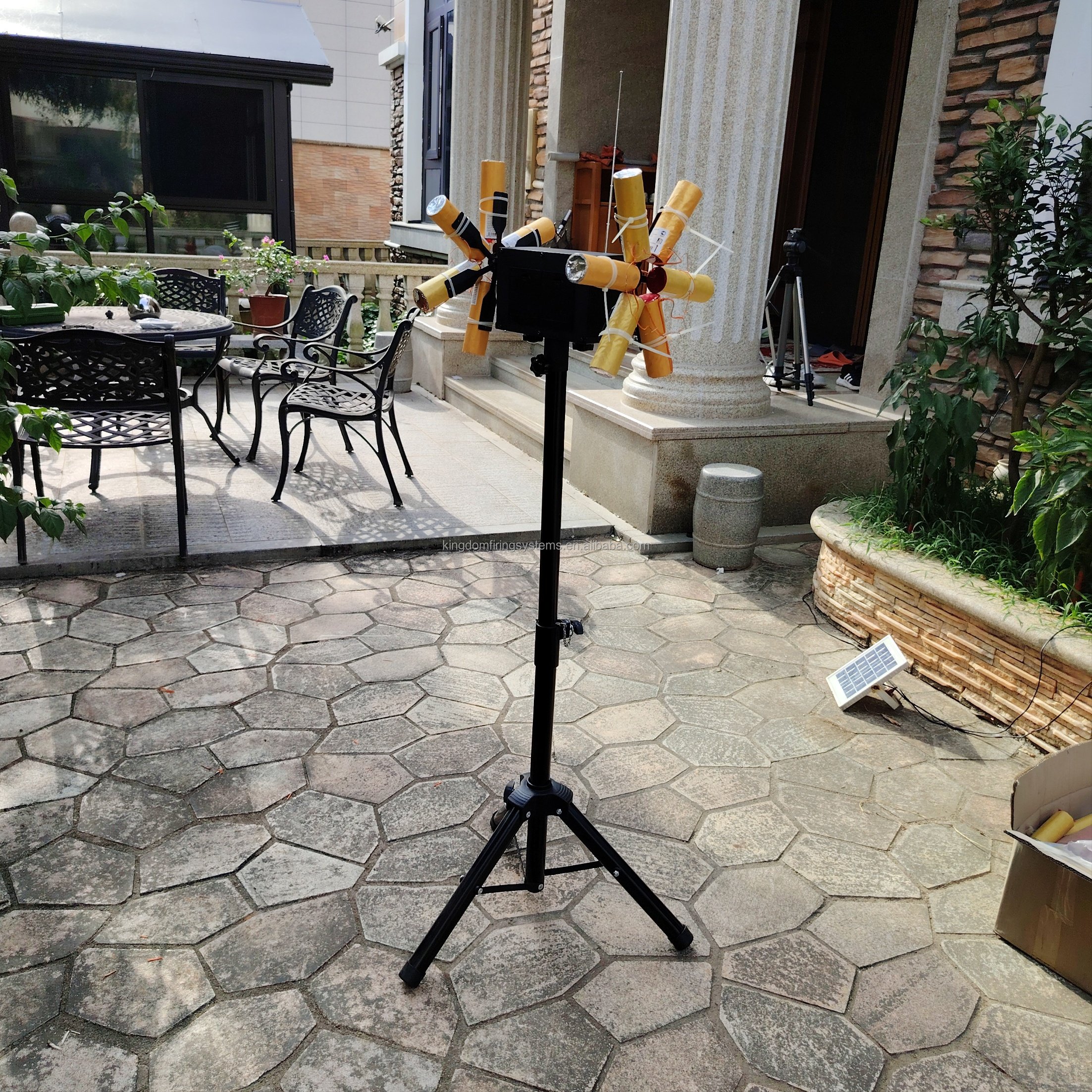Radio control fireworks double wheel for wedding celebration party or new year event pyrotechnic show