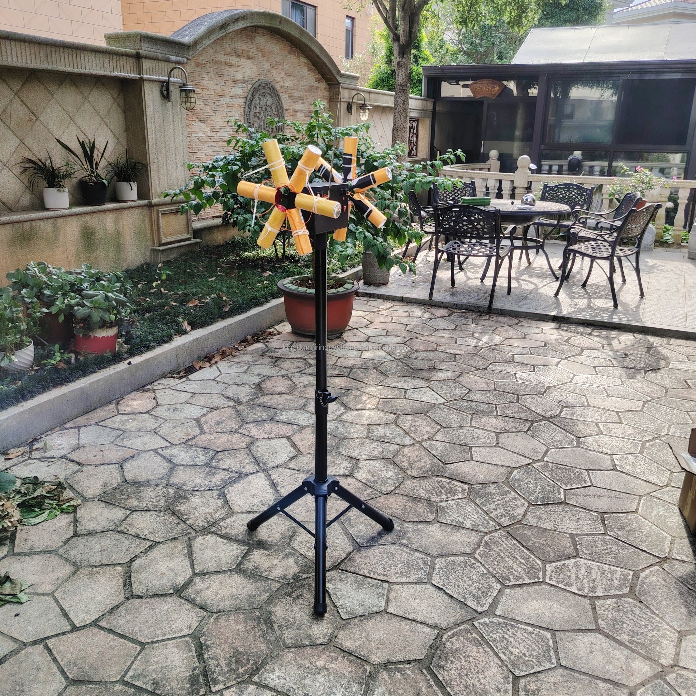 Radio control fireworks double wheel for wedding celebration party or new year event pyrotechnic show