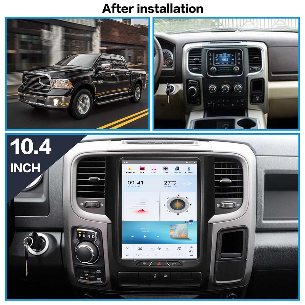 For Dodge RAM 1500 2500 3500 2014-2019 Android 9.0 4+64G Tesla Style Car Radio GPS Navi Multimedia Player Auto Stereo Head Unit
