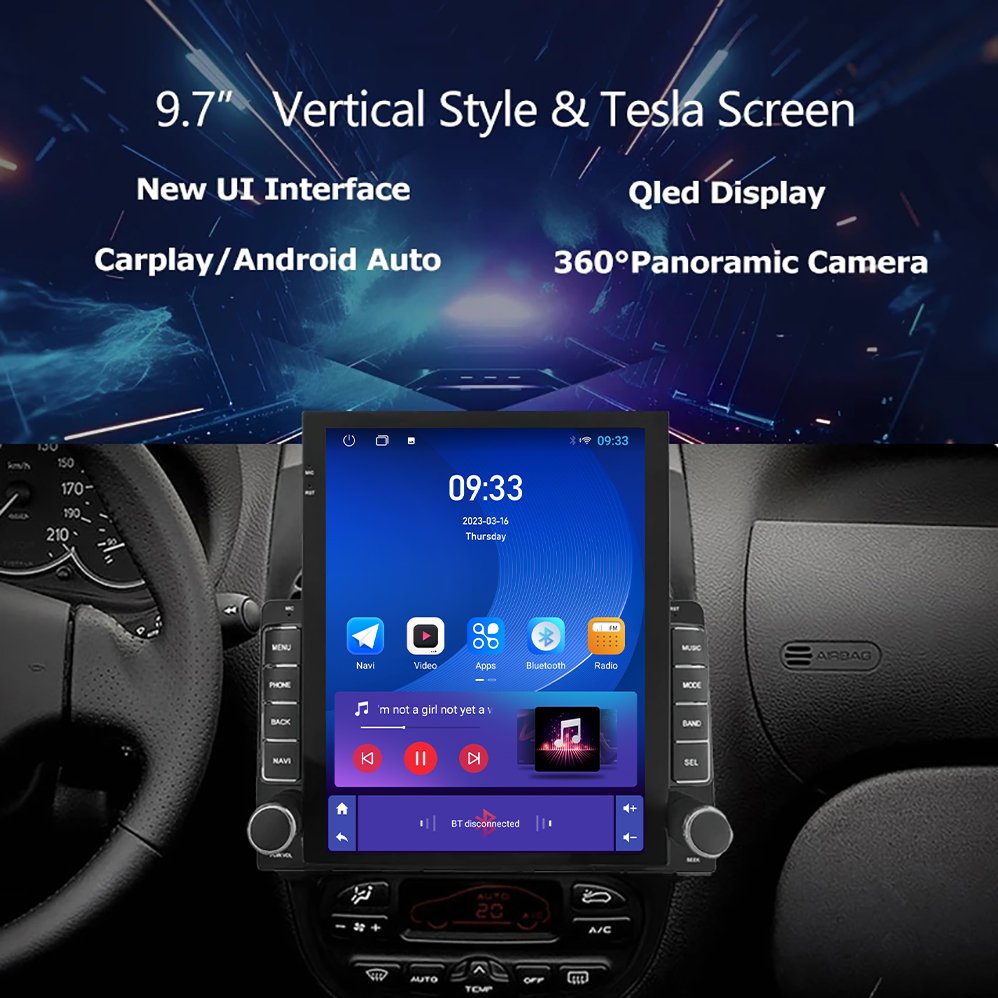 9.7" tesla Style 2 din android car radio car player For Peugeot 206 2000-2016 GPS navigation android radio car head unit