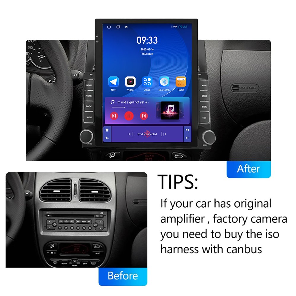 9.7" tesla Style 2 din android car radio car player For Peugeot 206 2000-2016 GPS navigation android radio car head unit