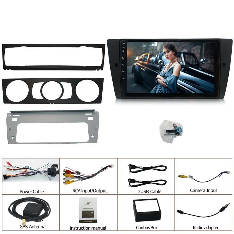 2 Din Android Radio for BMW 3 Series E93 E92 E91 E90 2006-2012 Multimedia Video Player Navigation GPS WIFI Head Unit with Frame