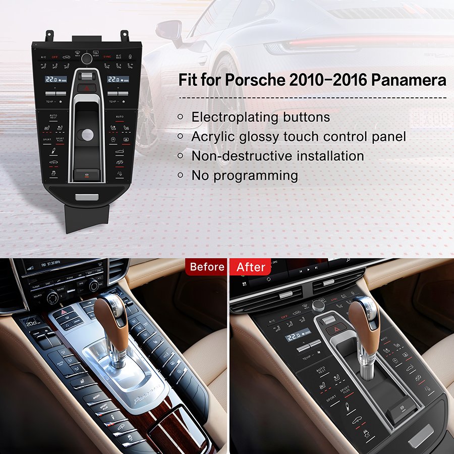 New Center Console Gear Shift Panel Upgrade For Porsche Panamera 2010-2016 Accessories Easy Installation Petrol Diesel