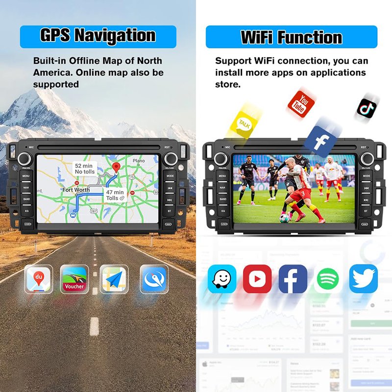 Car Stereo for Chevrolet Chevy Silverado/GMC Sierra Yukon Tahoe/Buick, Android 12 Car Radio GPS Navigation