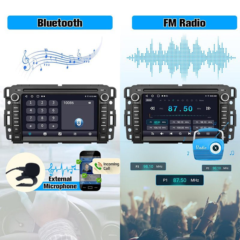 Car Stereo for Chevrolet Chevy Silverado/GMC Sierra Yukon Tahoe/Buick, Android 12 Car Radio GPS Navigation