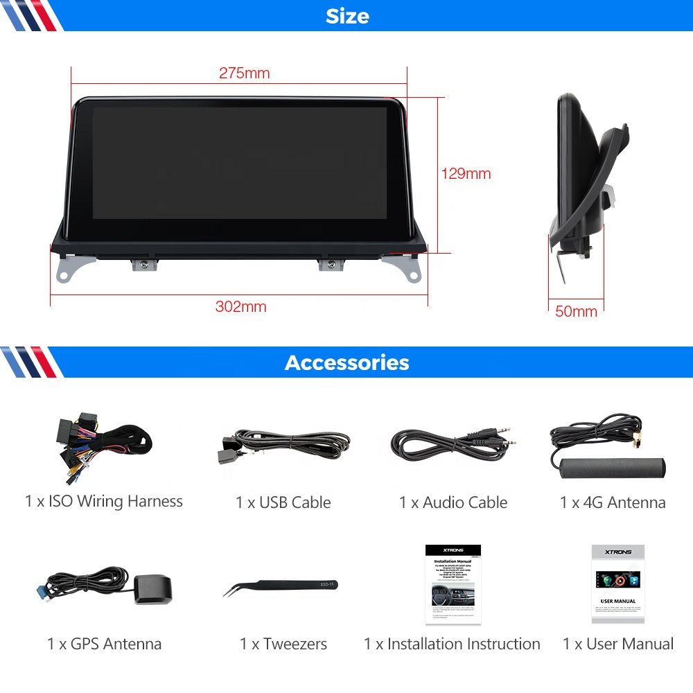 XTRONS 10.25" Car Stereo Android 12 8Core 4G LTE Carplay Android Auto Radio For BMW X5 E70 X6 E71 2007-2013 Car Android Player