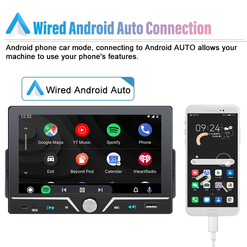 7001CP 7inch single spindle in-car wired carplay 1din car radio mp5 player carplay android auto mirror link car player
