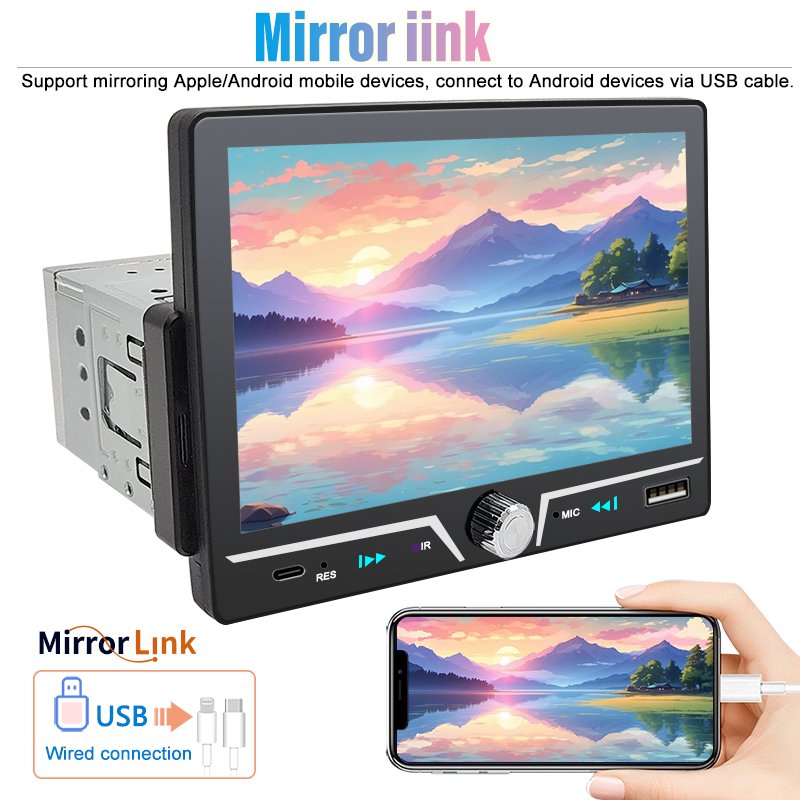 7001CP 7inch single spindle in-car wired carplay 1din car radio mp5 player carplay android auto mirror link car player
