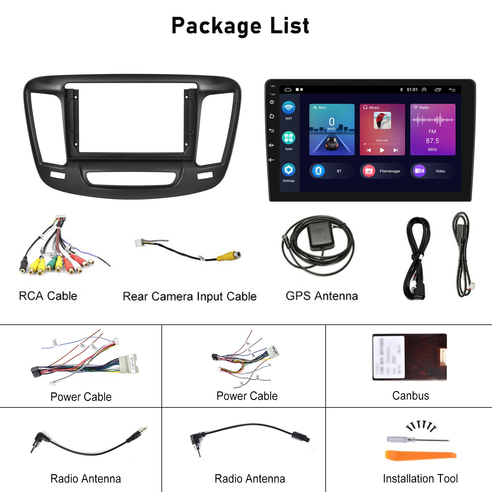 Podofo 2Din Android 9" 2 Din Car Radio For Chrysler 200 2015-2017 (North American) CarPlay GPS WIFI Hifi FM RDS BT Car Stereo