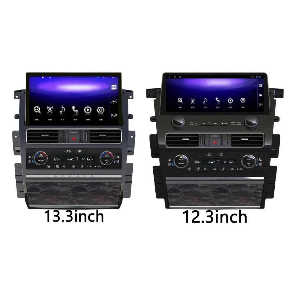 12.3" android car audio For Nissan Patrol Y62 Infiniti QX80 QX56 Amanda 2010 - 2020 car autoradio GPS navigation Mirror links