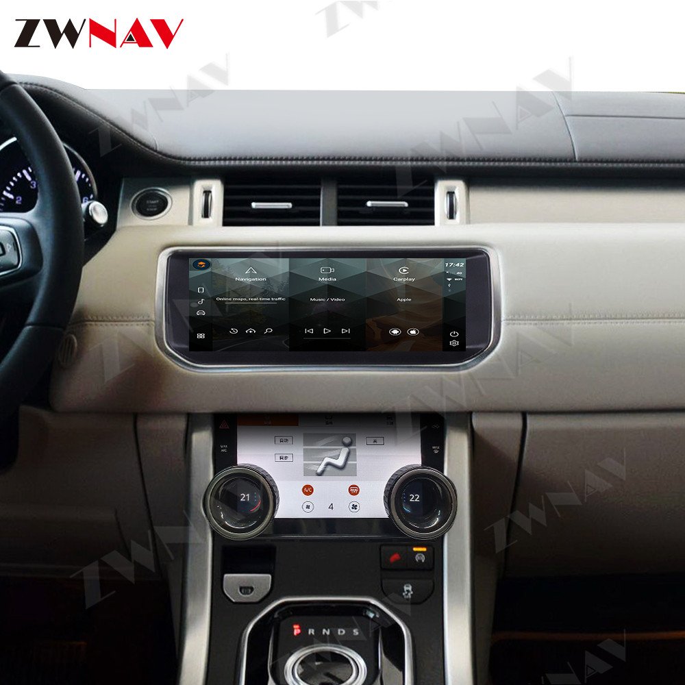 ZWNAV Car Radio With AC Panel GPS Bluetooth Range Rover Evoque L551 L538 2012-2018 Car Radio Multimedia Player GPS Navigation