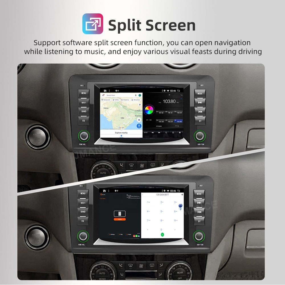Jmance 7inch android car radio 2+32GB Carplay For Mercedes Benz ML-Class W164 2005-2012 Frame car multimedia player stereo