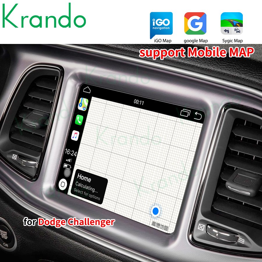 Krando wireless apple carplay android auto interface box for Jeep Dodge Challenger RAM 1500 2500 Chrysler 300C 2013 - 2019