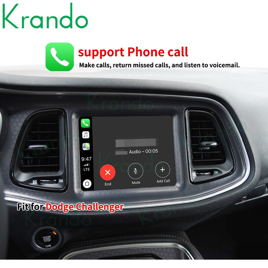 Krando wireless apple carplay android auto interface box for Jeep Dodge Challenger RAM 1500 2500 Chrysler 300C 2013 - 2019