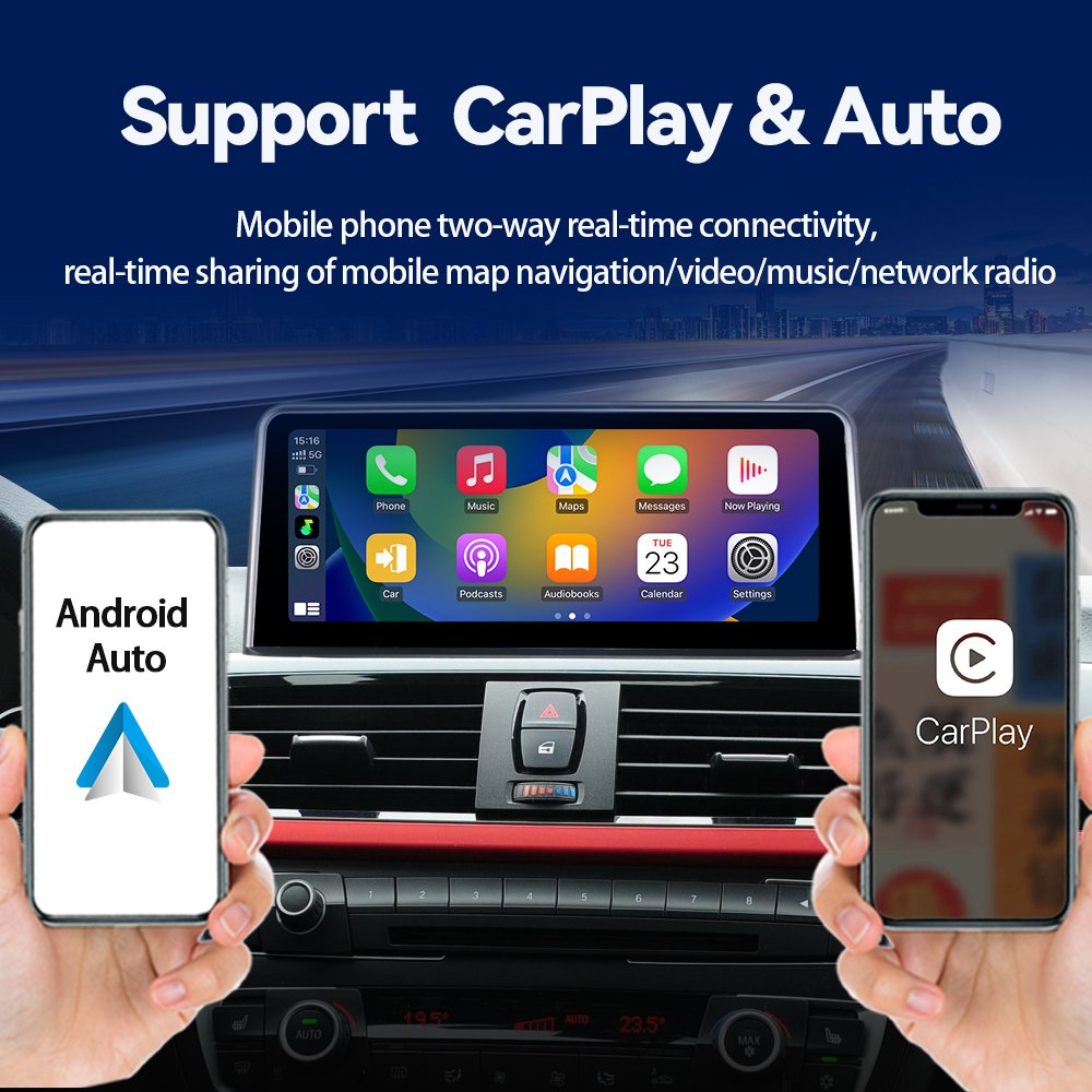 LELV 10.25" Android 14 Apple Carplay Car Radio Player Touch Screen For 3 Series F30 F31 F34 4 Series F32 F33 F36 Nbt 2013-2017