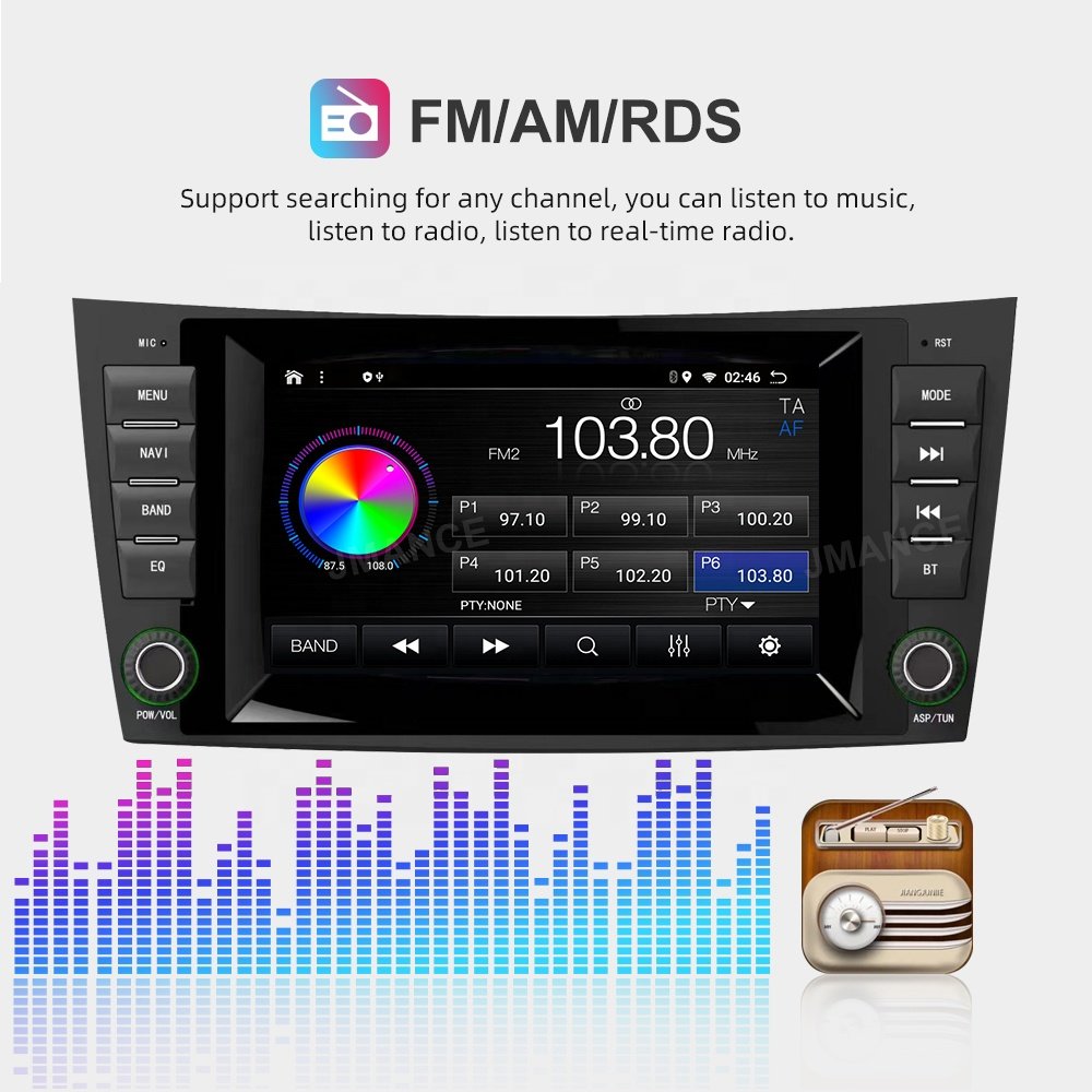 Jmance 4G BT5.0 Carplay Android auto 2din android 7inch car screen radio system For Mercedes Benz E-Class W211 2002-2008