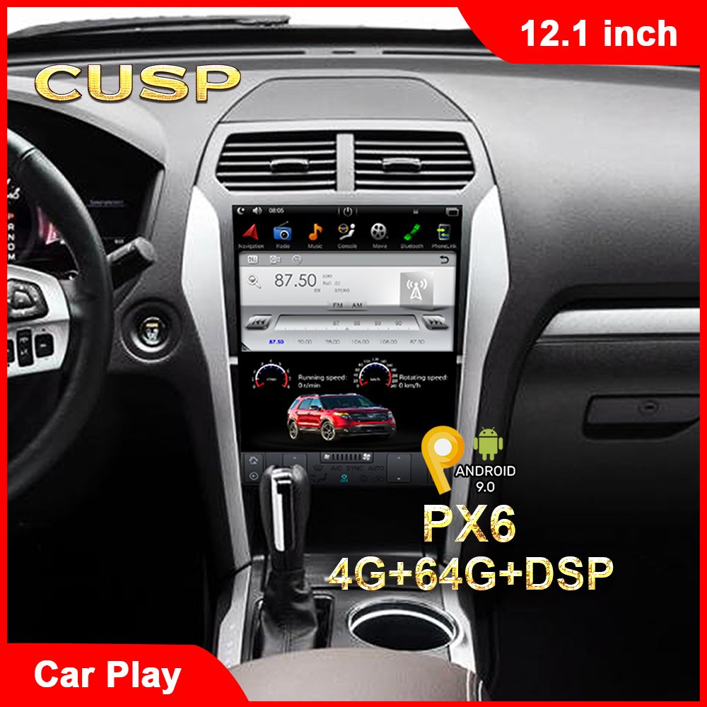 12.1 Inch With Android 7.1 Vertical Screen Car Stereo Radio GPS Navigation For Ford Explorer 2013- / 2016-