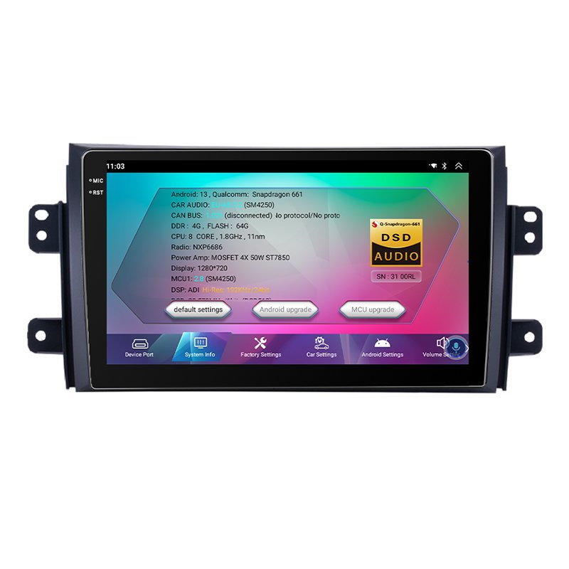 9 inch 2 Din 4+64GB Full Touch Screen Android Auto Carplay Stereo Car DVD Player for Suzuki SX4 2006-2013 GPS Radio