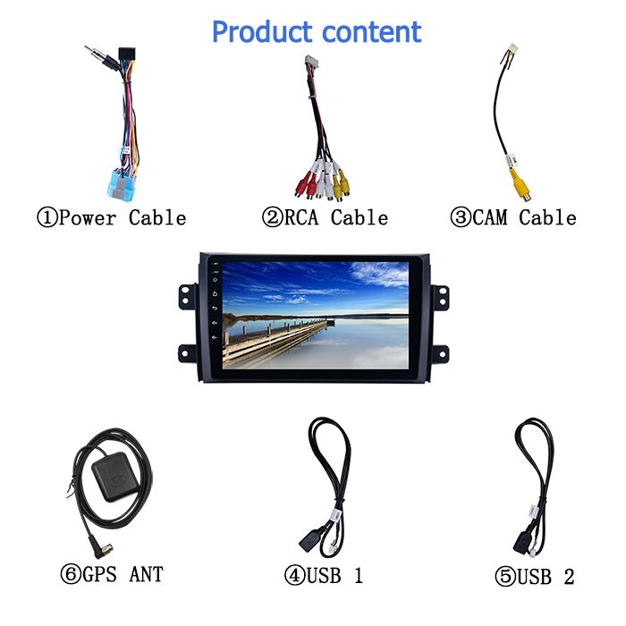 9 inch 2 Din 4+64GB Full Touch Screen Android Auto Carplay Stereo Car DVD Player for Suzuki SX4 2006-2013 GPS Radio