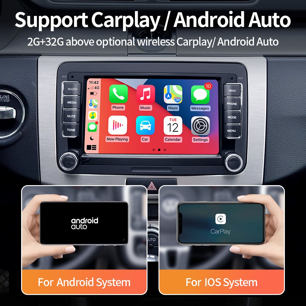 7 Inch Car Radio Wireless Carplay Audio System Car Stereo Central Multimedia Android Navigation Car Dvd Player for VW