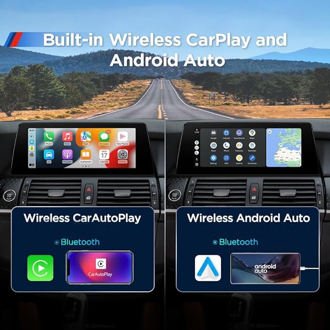 New 10.25" car multimedia player stereo gps radio android with wireless CarPlay For BMW X5 E70 X6 E71 2008-2013 CIC CCC