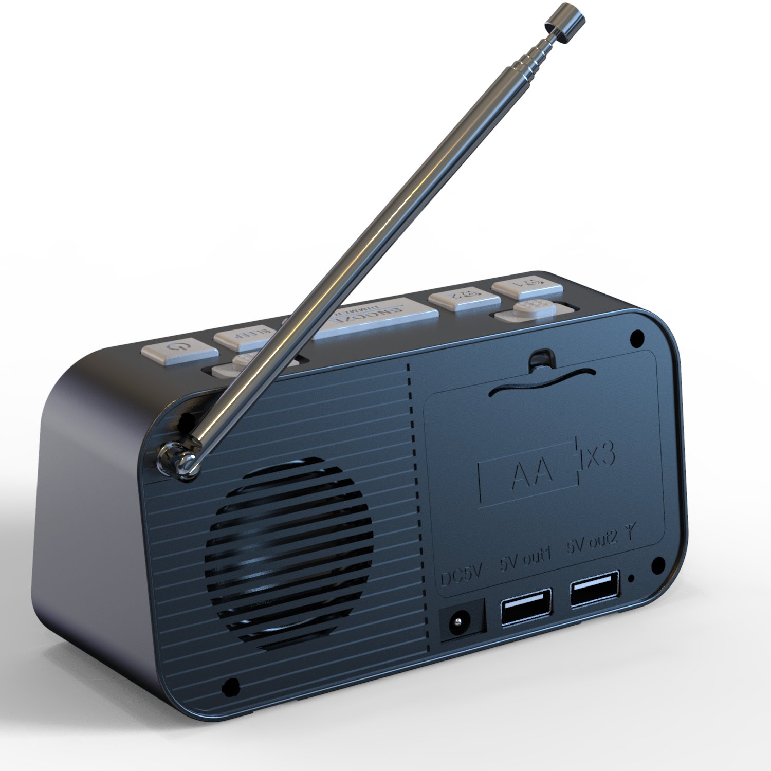 Jumbo LED screen snooze Bedside alarm clock DAB/FM radio with two USB port charge to smartphone
