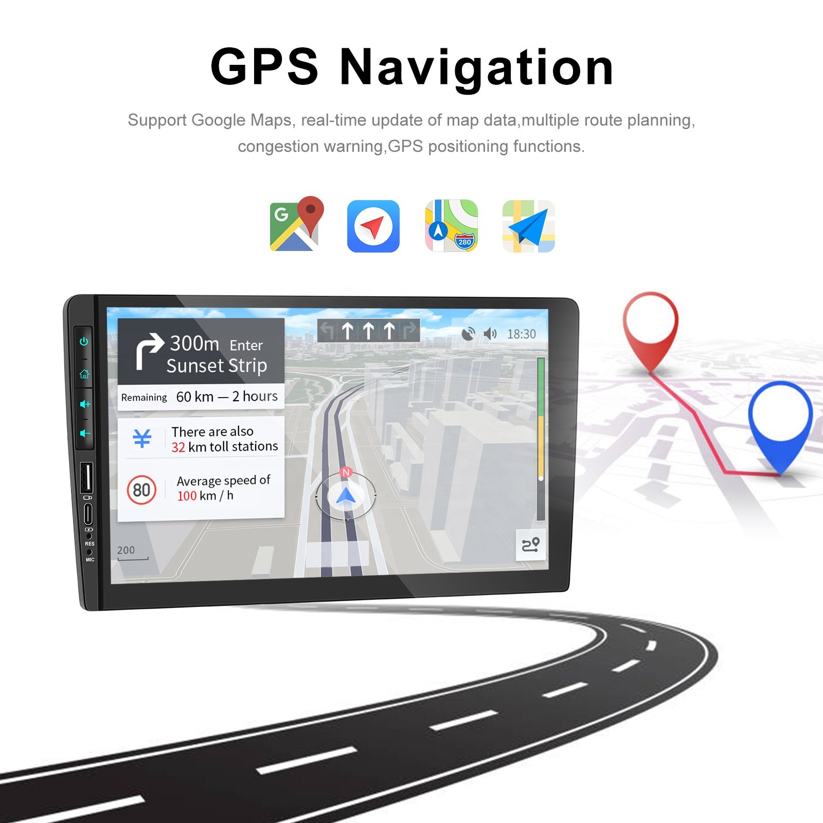 Podofo 9'' Car Stereo Android 13 For Peugeot 407 2004-2008 Car Radio Carplay&Android Auto WIFI GPS BT FM/RDS DVR AHD Camera