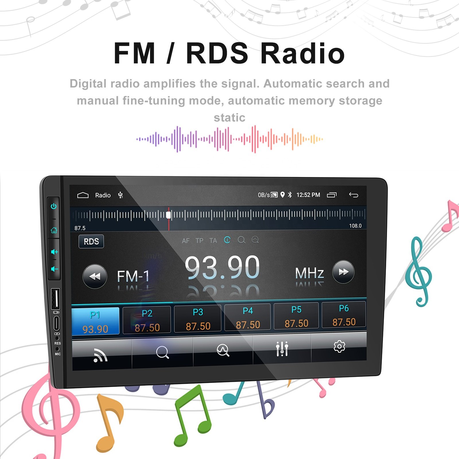 Podofo 9'' Car Stereo Android 13 For Peugeot 407 2004-2008 Car Radio Carplay&Android Auto WIFI GPS BT FM/RDS DVR AHD Camera