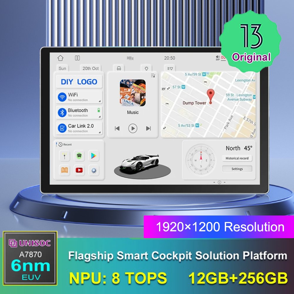 IPS 7870 13 inch 2k Android 13 GPS Navigation 5G WiFi 3D Car DVD Radio Multi UI Theme System Multimedia Playerr