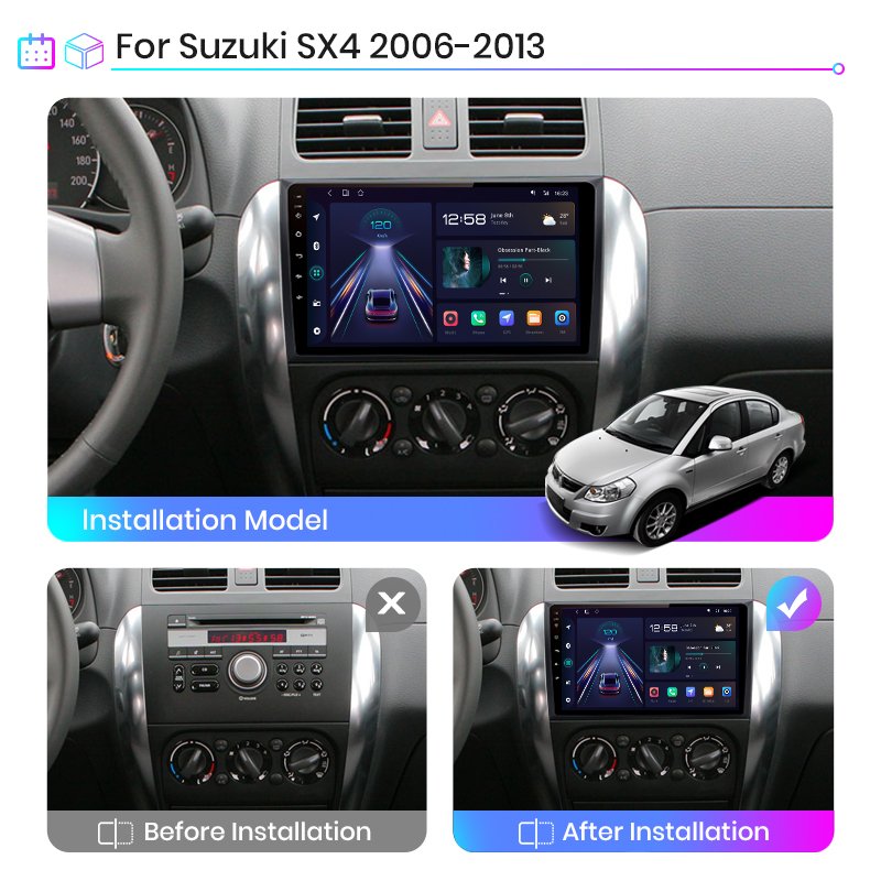 Android Auto Radio For Suzuki SX4 2006-2013 For Fiat Sedici 2005-2014 Carplay 4G Car Multimedia GPS 2din autoradio