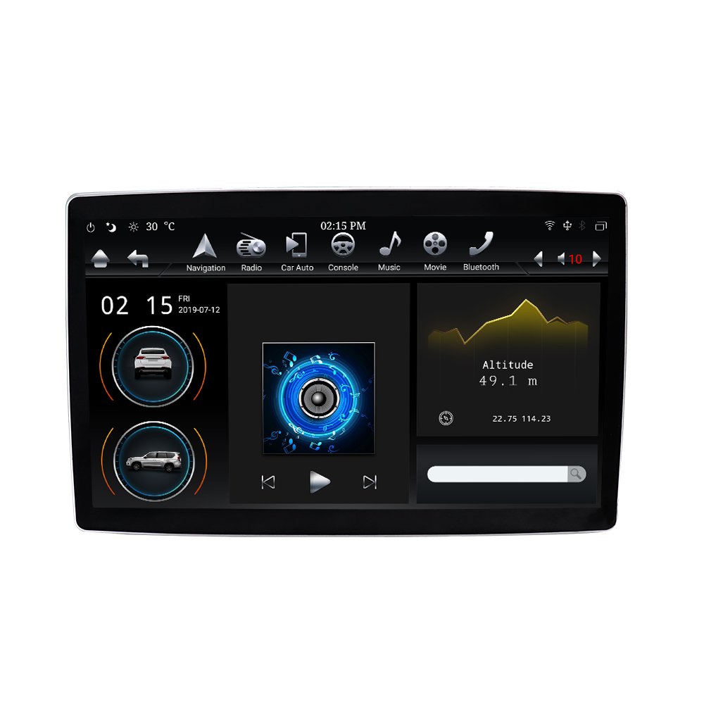 KD-12501 klyde 12.8 inch rotation screen android car radio universal 2 din car stereo dsp carplay 4G sim ROM 64GB car audio