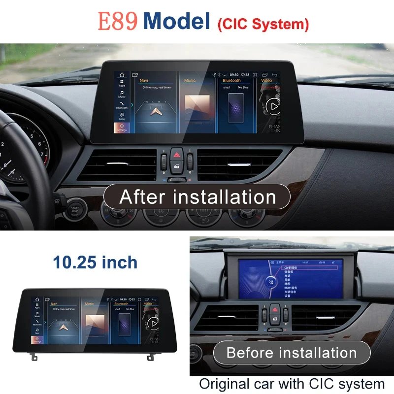 8core android 13 10.25inch 8g+128g navigation car dvd player multimedia player For BMW Z4 E85 E86 E89 2009-2016 CIC