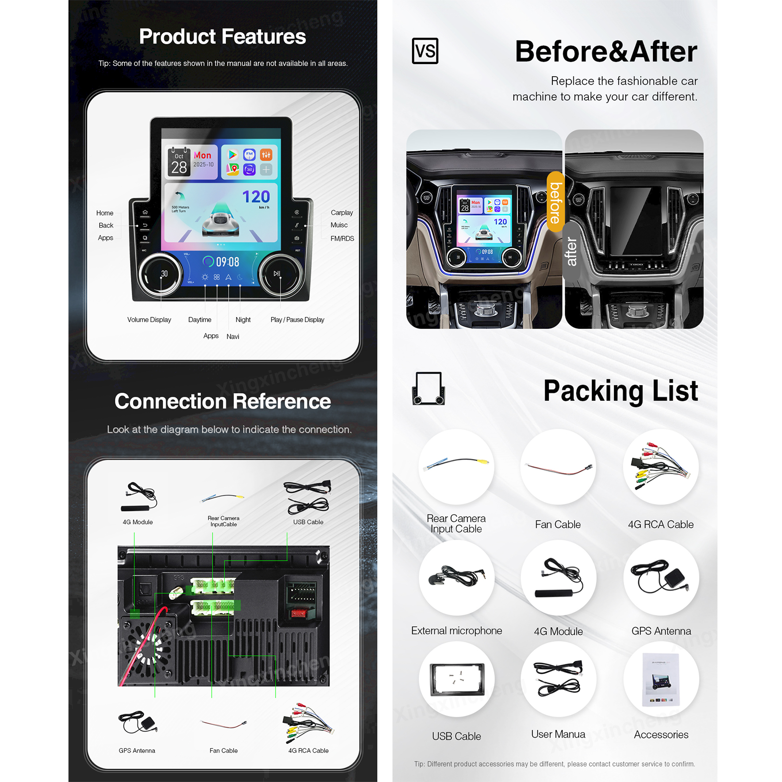 Android13 10Core CPU Car Radio 9.7inch Vertical Multimedia Carplay Screen For KIA Nissan Toyota LADA VW Fiat