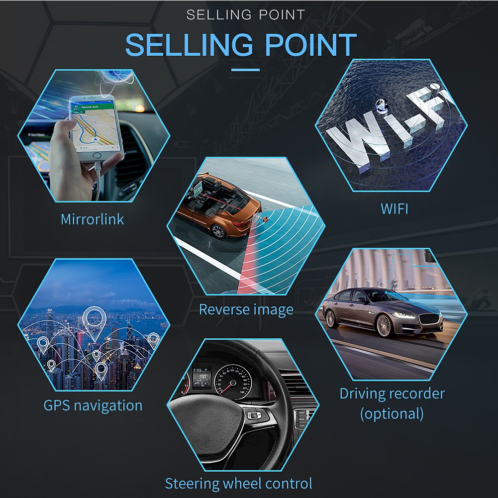 7023 Car Android 12 Radio 7-Inch Stereo Head Navigation Gps/Wifi/Tf/Carplay Android Touch Screen Car Player