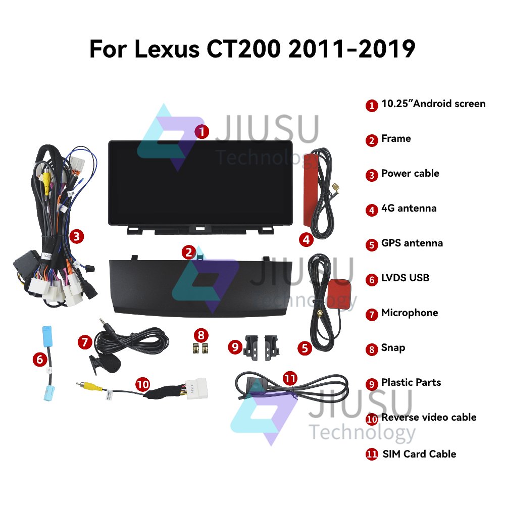 10.25'' Android Car Radio GPS Navigation DVD Player Stereo Multimedia Audio System for Lexus CT 2011-2019 with Carplay DSP DAB