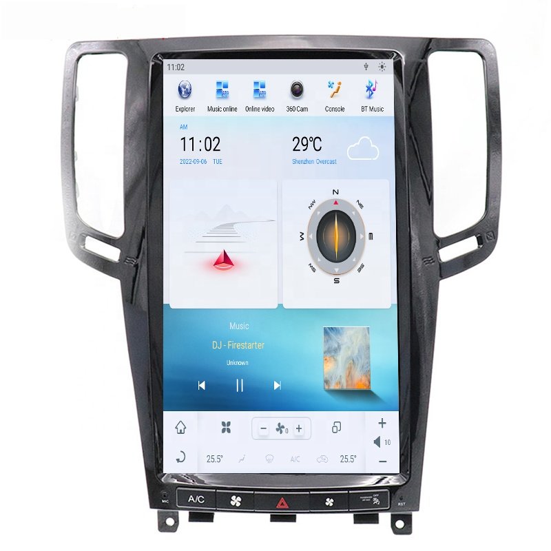 Android 11 6+128 For Infiniti G37 G35 G25 G37S 2007-2013 Tesla Style Radio Car GPS Navigation Stereo Multimedia Player Head Unit